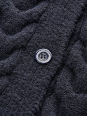 Cable Knit Balloon Sleeve Cardigan