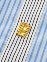 Metal Detail Striped Maxi Skirt