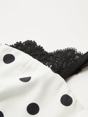 Lace Trim Polka Dot Cami Dress