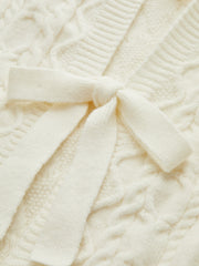 Bow Tie Cable Knit Cardigan