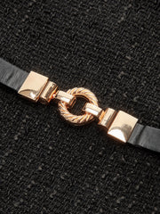 Tweed Sleeveless Pleated Mini Dress with Belt