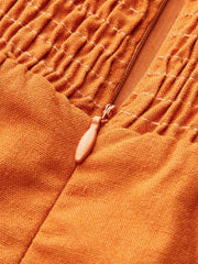 Linen & Cotton Contrast Trim Maxi Dress