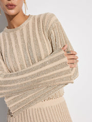 Glitter Textured Top and Maxi Skirt Set