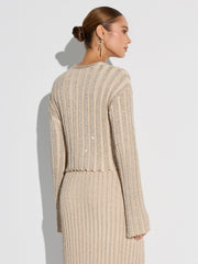 Glitter Textured Top and Maxi Skirt Set