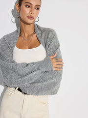 Wool Blend Oversized Batwing Sleeve Cardigan