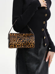 Leopard Print Barrel Bag
