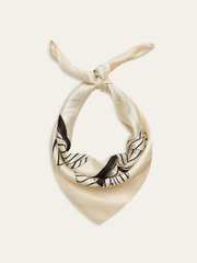 Striped Ribbon Print Silk Scarf