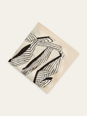 Striped Ribbon Print Silk Scarf