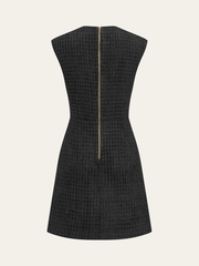 Chain Detail Tweed Sleeveless Mini Dress