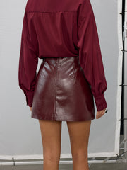 Textured Faux Leather Mini Skirt