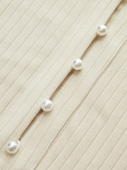 Bell Sleeve Contrast Panel Ribbed Maxi Dress