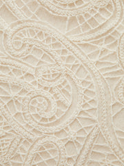 Stand Collar Button Lace Waist Dress