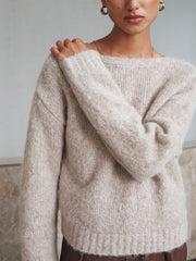 Twisted Backless Wool Blend Sweater