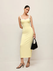 Contrast Trim Strappy Midi Dress