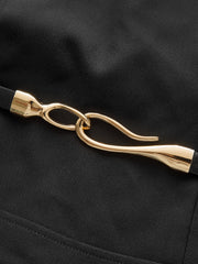 Sleeveless Keyhole-Neck Belted Pleated Mini Dress