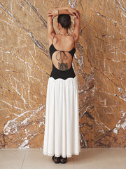 Color-Blocked Backless Cami Maxi Dress
