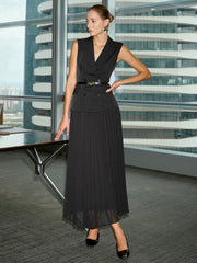 Chiffon Pleated Midi Skirt