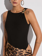 Leopard Print Cut-Out Maxi Dress