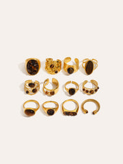 Tiger Eye Stone Titanium Steel Ring