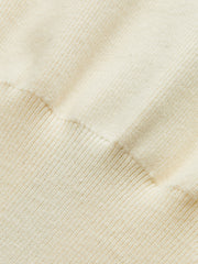 Denim Collar Metal Button V-Neck Knit Top