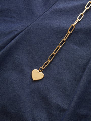 Wide-Leg Chain Jeans Pants