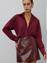 Textured Faux Leather Mini Skirt