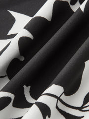 Ruffle Neck Belted Floral Print Maxi Dress