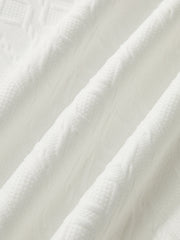 Textured Jacquard Mutton Sleeve Sweatshirt