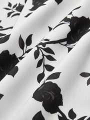 Floral Print Backless Flare Dress