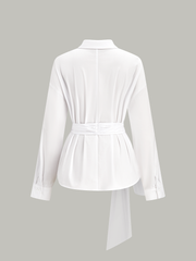 Tie-Waist Button-Down Shirt