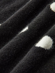 Scalloped Trim Polka Dot Knit Cardigan