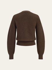 Metal Button V-neck Textured Cardigan