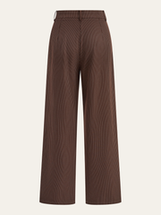 Mid-Waist Pinstriped Wide-Leg Pants