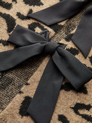 Leopard Bow Tie Knit Top