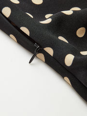 Polka Dot Shirt Collar Belted Long Sleeve Dress