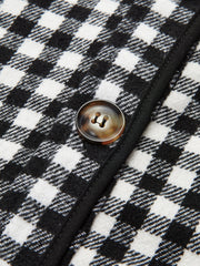 Belted Checkered Collared Jacket