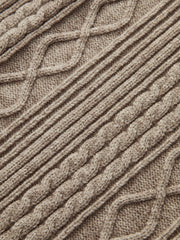 Mid-Waist Drawstring Cable Knit Pants