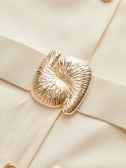 Button-Front Belted Maxi Dress