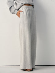 Cotton Blend Straight-Leg Sweatpants