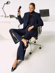 Denim Double Breasted Blazer