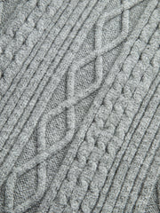 Cable Knit Mid-Waist Drawstring Pants