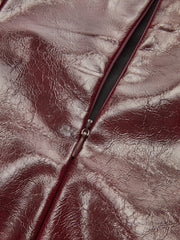 Strapless Asymmetric Faux Leather Dress