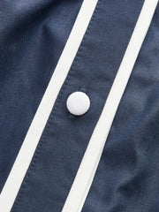 Contrast Trim Belted Pleated Shirt Dress