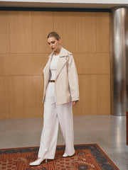 Wide Lapel Belted Trench Coat