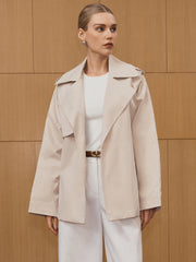 Wide Lapel Belted Trench Coat