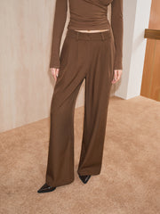 Mid-Waist Wide-Leg Pants