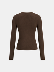 Slim Fit Cut-Out Long Sleeve Top