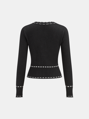 Contrast Trim Cardigan