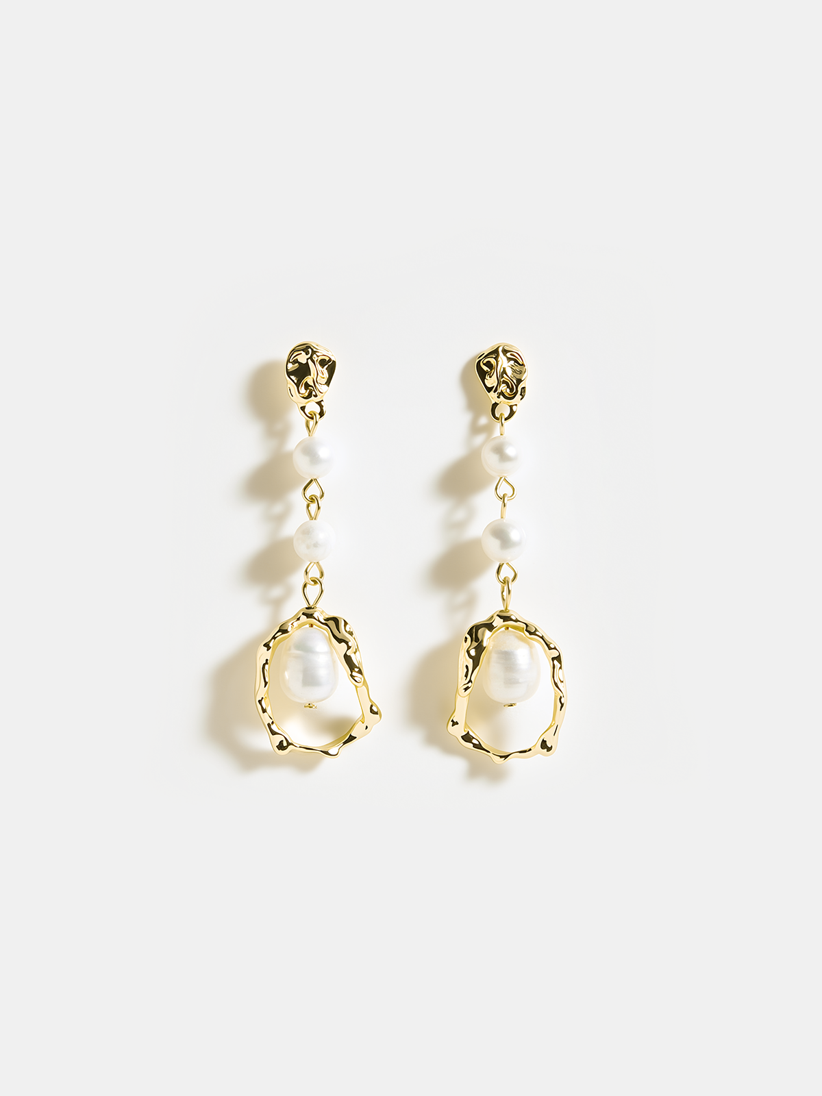 Pearl Golden Dangle Earrings