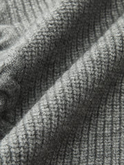 Cable Knit V-neck Puff Sleeve Sweater